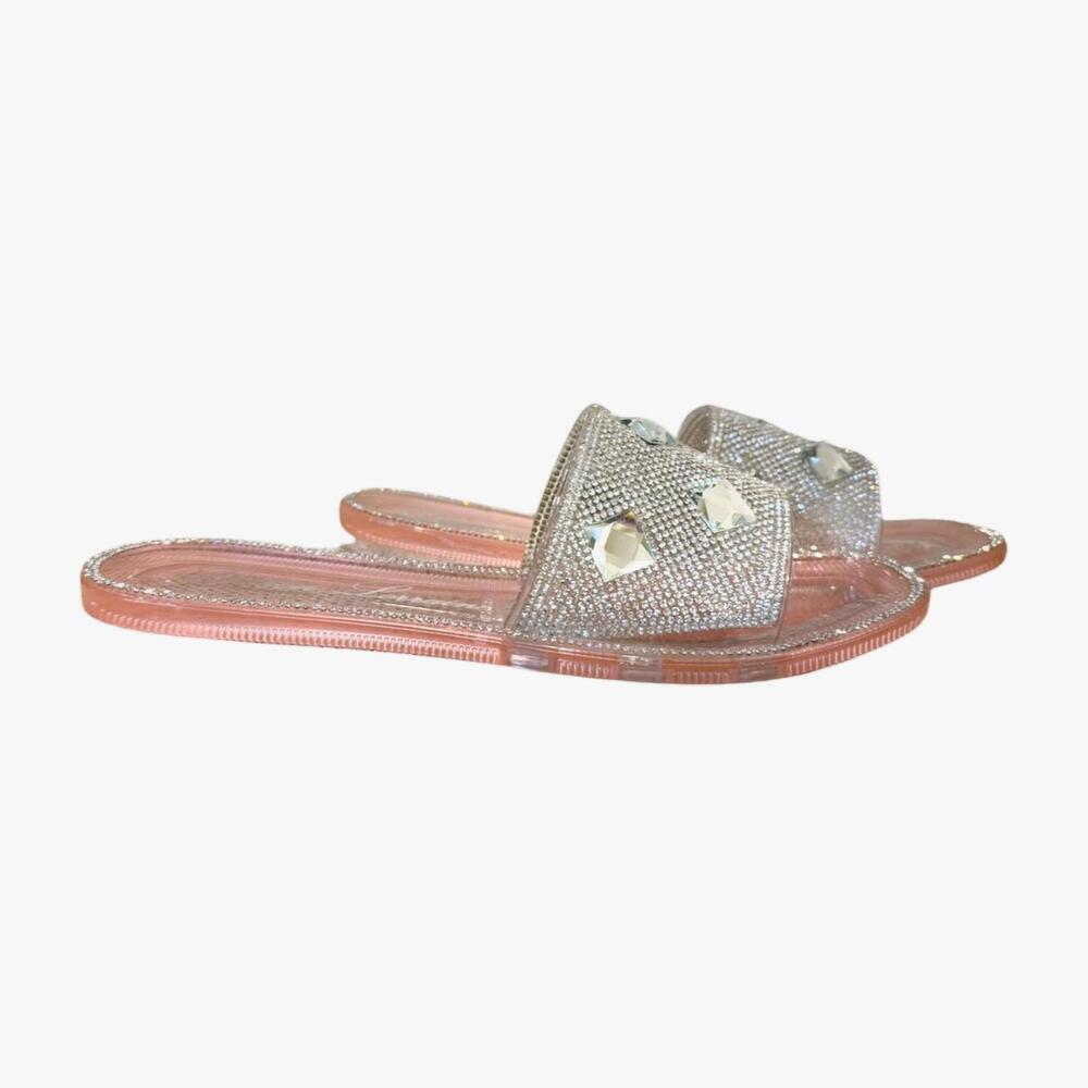 New Lauren Lorraine Embellished Jeweled Slides, size 7 - Picture 2 of 3